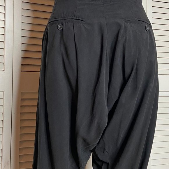 AllSaints Spitalfields Black Silk Dropped Waist Jodhpur Trousers Pants UK8 US 4 - Picture 6 of 6